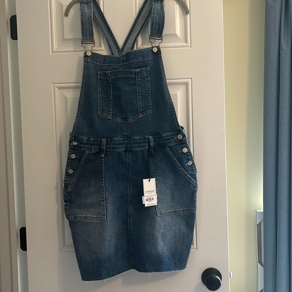 Judy Blue BNWT raw hem overall skirt.